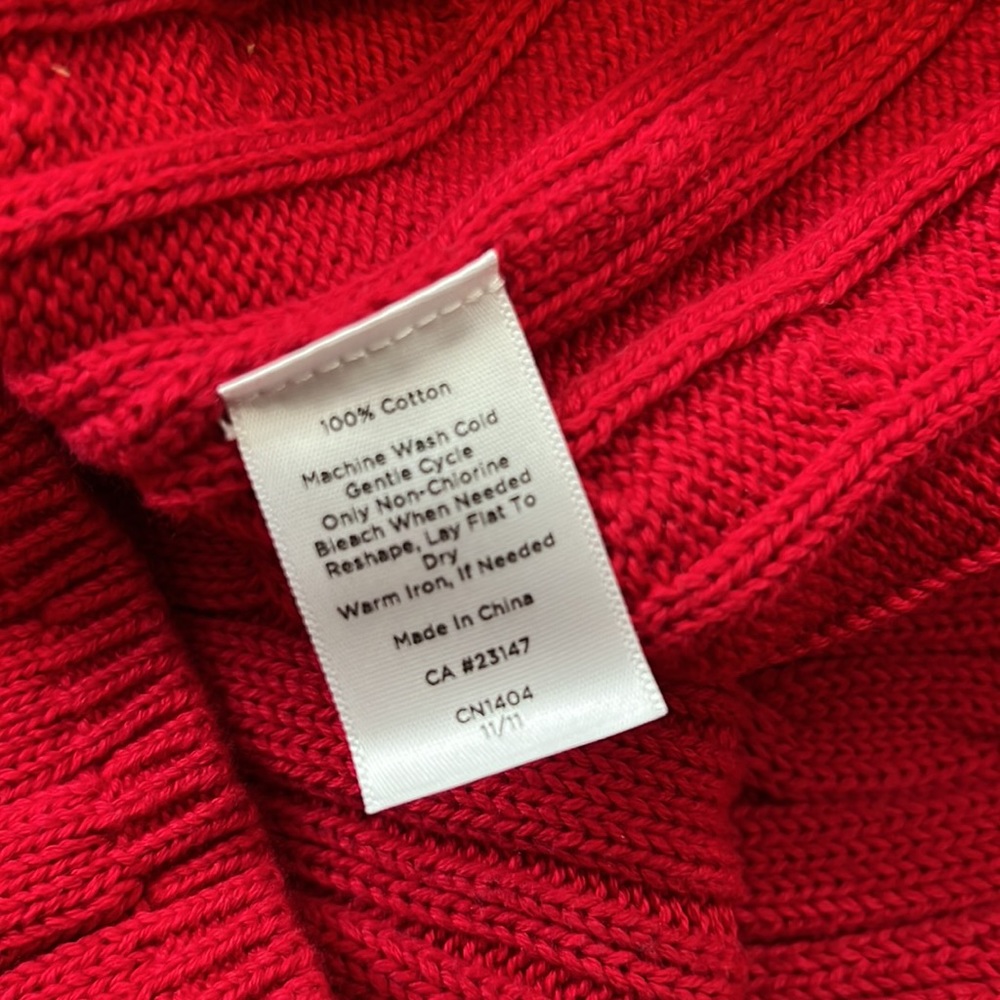 Talbots Red Cotton Sweater - Picture 5 of 7